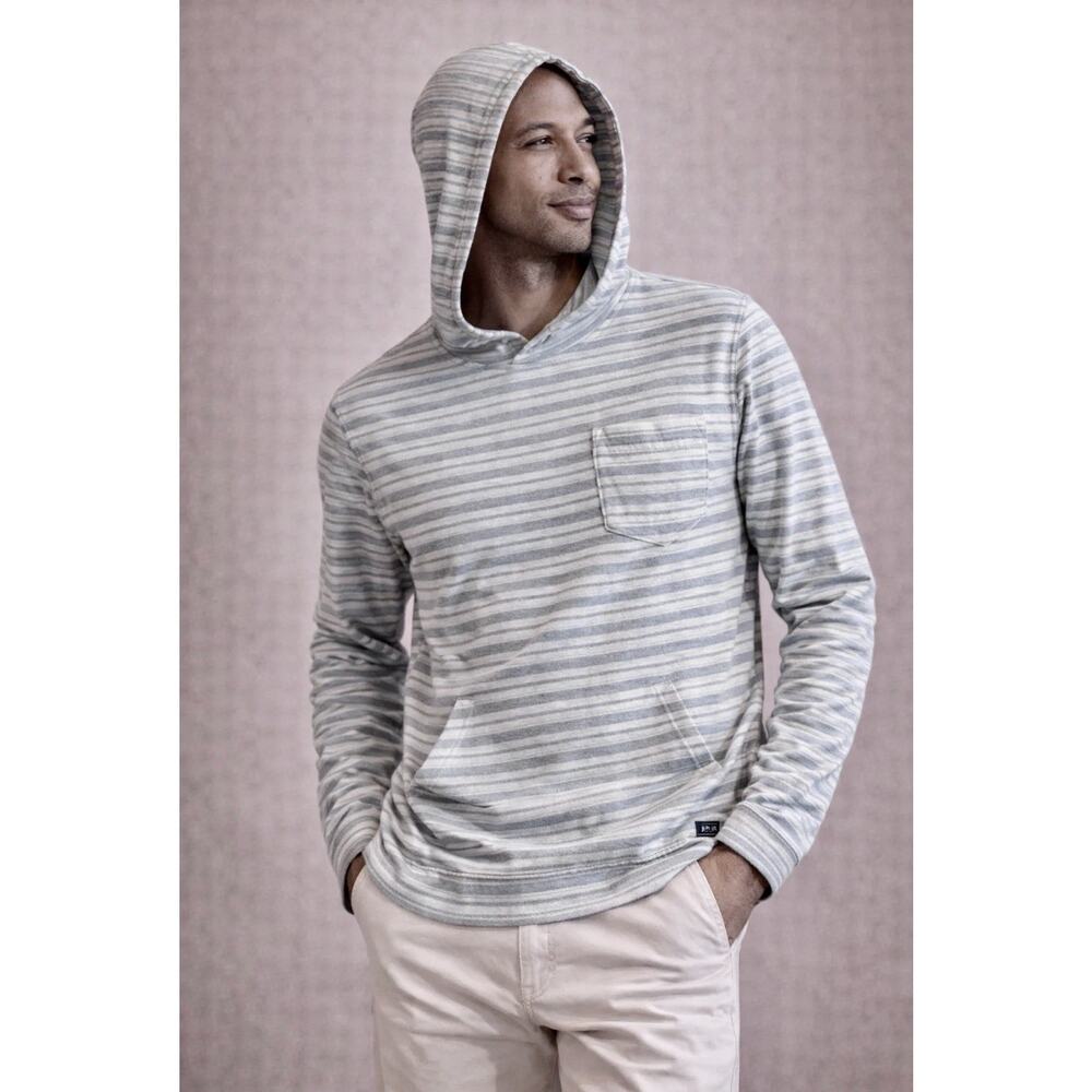 Johnnie O Winfrey Hoodie Striped Lightweight Men’s Size 2XL Blue JMKO2150